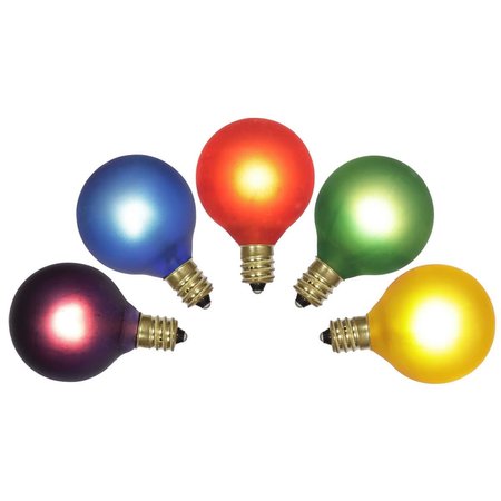 GIFTBASKET Twinkle 120 V 7 watt E12 G40 Bulb with Multi-Colored Lights 5 Per Box GI581202